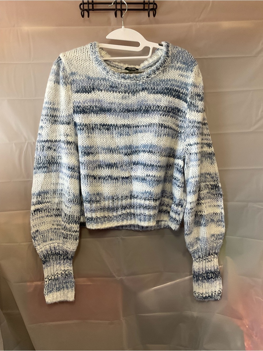 wild fable Blue & White Marled Crewneck Sweater